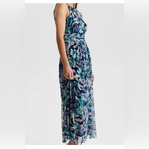 London Times Floral Blue Maxi Dress 8P - Picture 4 of 7